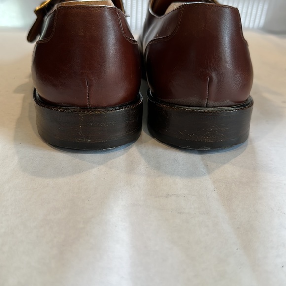 Mens Ferragamo Cognac colored size 10D cap toed shoes. - Picture 3 of 5